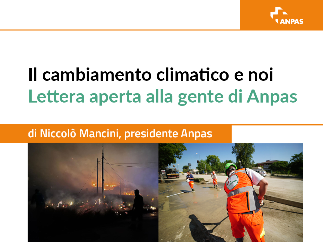 Il cambiamento climatico e noi: lettera aperta di Niccolò Mancini presidente Anpas
