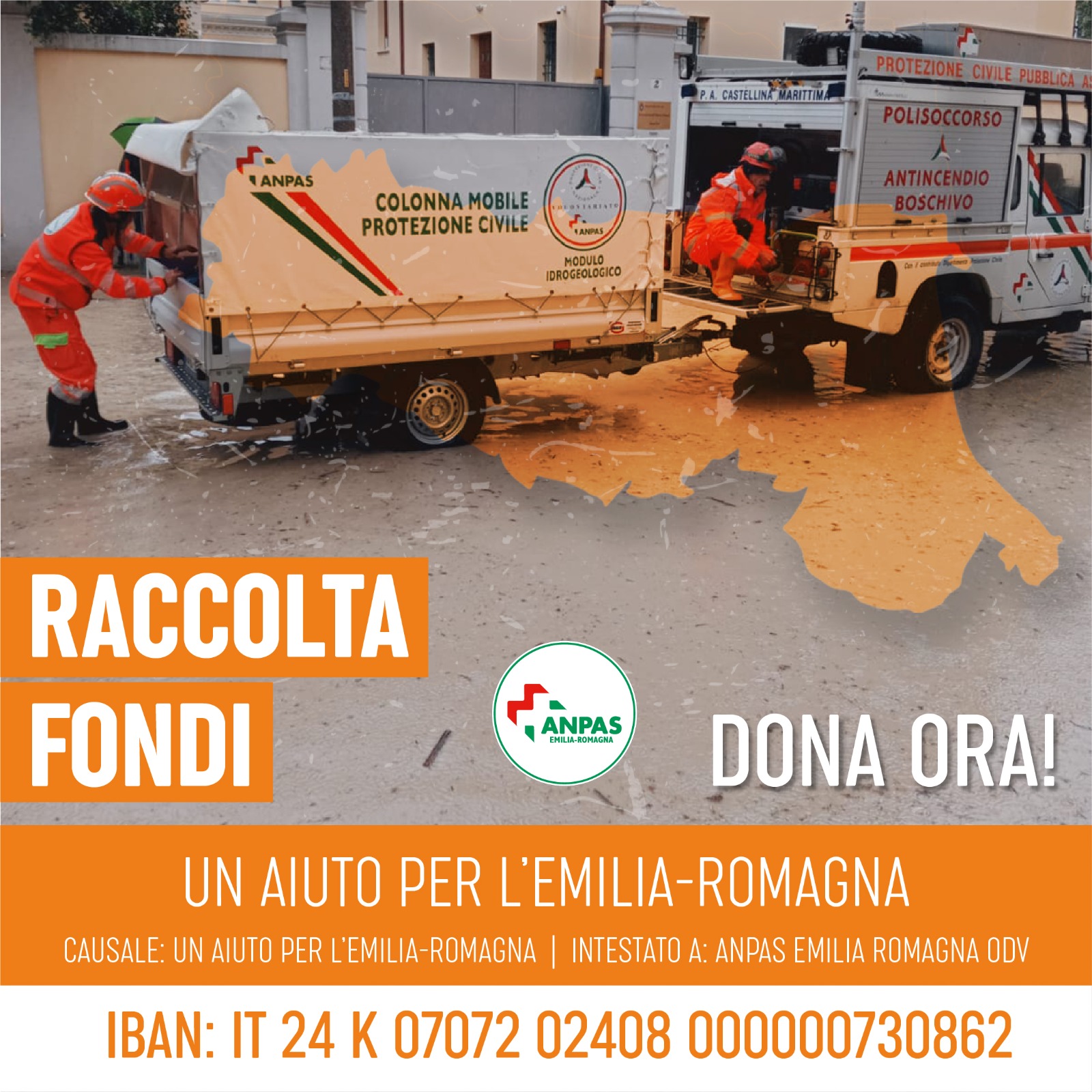 Alluvione Emilia Romagna: aperta la raccolta fondi Anpas