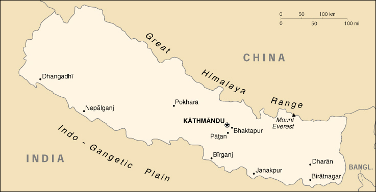 Nepal cartina